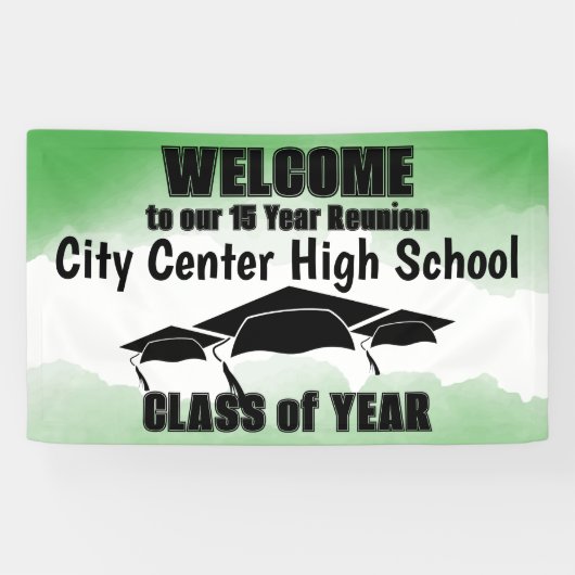 グリーンウォーター縁どカラークラス懇親会へようこそ 横断幕 (横)