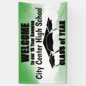 グリーンウォーター縁どカラークラス懇親会へようこそ 横断幕 (縦)