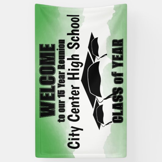 グリーンウォーター縁どカラークラス懇親会へようこそ 横断幕 (縦)