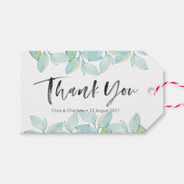 グリーンウォーター色ありがとうラベル |メッセージカード ギフトタグ