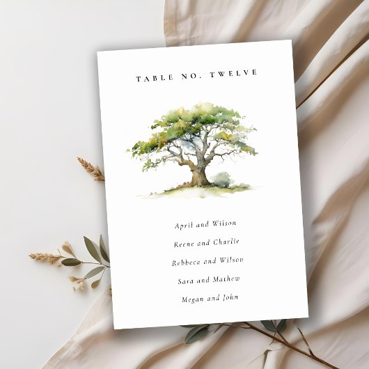 グリーンウォーター色のオーク結婚ツリーの座席 テーブルナンバー