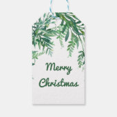 グリーンウォーター色のトロピカル葉クリスマス ギフトタグ (裏面)