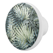 グリーンウォーター色のトロピカル葉 セラミックノブ (右)