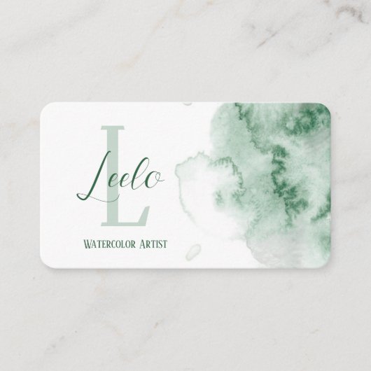 グリーンウォーター色の名刺 名刺 (正面)