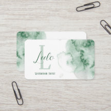 グリーンウォーター色の名刺