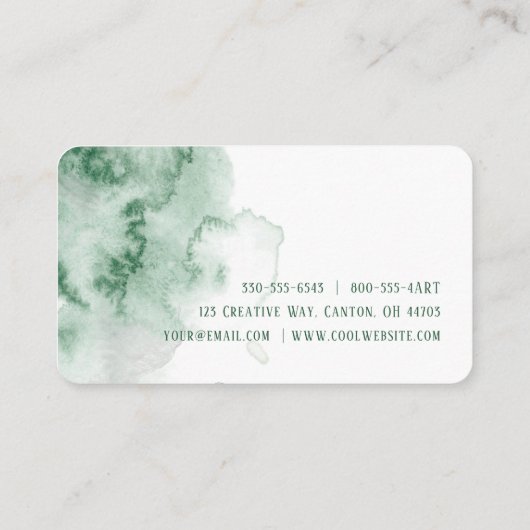 グリーンウォーター色の名刺 名刺 (裏面)