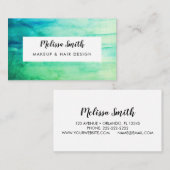 グリーンウォーター色の抽象芸術カスタム 名刺 (正面/裏面)