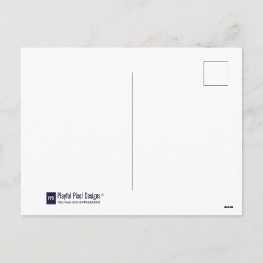 グリーンウォーター色の格子状メリークリスマス シーズンポストカード (裏面)