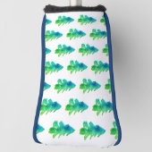 グリーンウォーター色の森の松の木 ゴルフヘッドカバー (回転90)