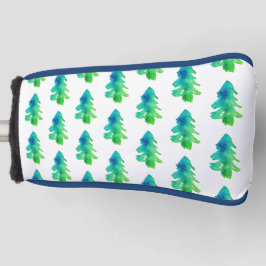 グリーンウォーター色の森の松の木 ゴルフヘッドカバー