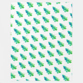 グリーンウォーター色の森の松の木 フリースブランケット (正面)