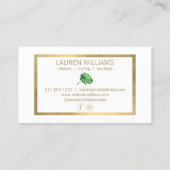 グリーンウォーター色の熱帯モンステラ模様 名刺 (裏面)