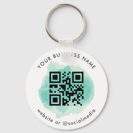 グリーンウォーター色の追加カスタム会社QRコードスキャン キーホルダー