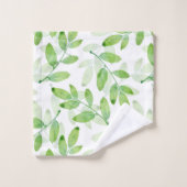 グリーンウォーター色の重葉層 バスタオルセット (ウォッシュタオル)