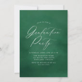 グリーンウォーター色アーチ写真卒業パーティー 招待状 (裏面)