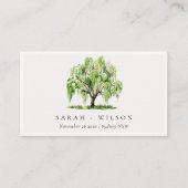 グリーンウォーター色ウィローツリーファームの結婚ウェブサイト 名刺 (正面)