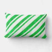グリーンウォーター色キャンディーケーンストライプズ ランバークッション (正面)