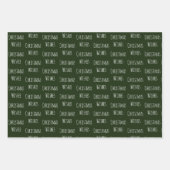 グリーンウォーター色クリスマスパインツリー3シートセット ラッピングペーパーシート (正面2)