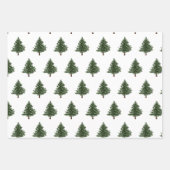 グリーンウォーター色クリスマスパインツリー3シートセット ラッピングペーパーシート (正面)