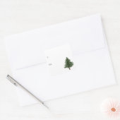 グリーンウォーター色クリスマスパイン スクエアシール (封筒)