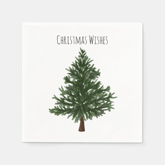 グリーンウォーター色クリスマスパイン スタンダードカクテルナプキン (正面)