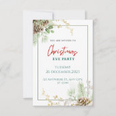 グリーンウォーター色クリスマス 招待状 (正面)