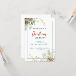 グリーンウォーター色クリスマス 招待状