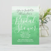 グリーンウォーター色グラデーションブライダルシャワー 招待状 (スタンド正面)