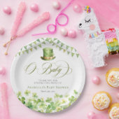 グリーンウォーター色シャムロックベビーシャワー ペーパープレート (パーティー)