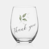 グリーンウォーター色スクリプトありがとうござ結婚う ステムなしワイングラス (正面)