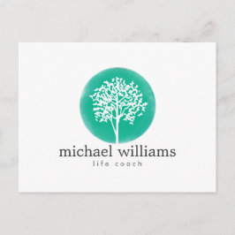 グリーンウォーター色ツリー ポストカード