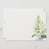 グリーンウォーター色ファーンリーフメイド・オブ・オーナー（花嫁付き添い人） 招待状 (裏面)