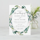 グリーンウォーター色フローラ結婚リース 招待状 (スタンド正面)