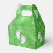 グリーンウォーター色ベビーシャワーカスタム フェイバーボックス (裏面サイド)