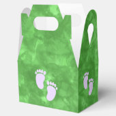 グリーンウォーター色ベビーシャワーカスタム フェイバーボックス (オープン)