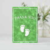 グリーンウォーター色ベビーシャワー長方形テンプレート サンキューカード (スタンド正面)