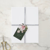 グリーンウォーター色マグノリアフローラ結婚ズサンキュー ギフトタグ (より糸付き)