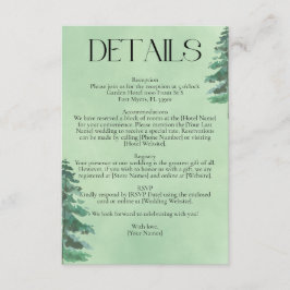 グリーンウォーター色モミの木素朴の自然結婚ズ エンクロージャーカード