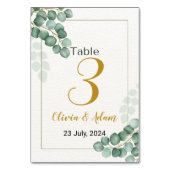 グリーンウォーター色ユーカリプタステーブル結婚番号 テーブルナンバー (正面)