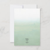 グリーンウォーター色ユーカリ日付を保存 セーブザデート (裏面)