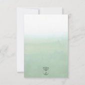 グリーンウォーター色ユーカリ結婚の 出欠カード (裏面)