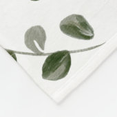 グリーンウォーター色ユーカリ繰り返しベビー名 フリースブランケット (角)