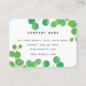 グリーンウォーター色ユーカリ葉プロフェッショナル 名刺 (裏面)