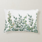 グリーンウォーター色ユーカリ葉 アクセントクッション (裏面)