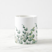 グリーンウォーター色ユーカリ葉 コーヒーマグカップ (中央)
