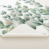 グリーンウォーター色ユーカリ葉 シェルパブランケット (3/4)