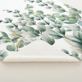 グリーンウォーター色ユーカリ葉 シェルパブランケット (3/4)