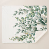 グリーンウォーター色ユーカリ葉 シェルパブランケット (正面(横))