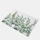 グリーンウォーター色ユーカリ葉 ドアマット (アングル)