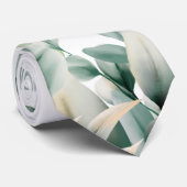 グリーンウォーター色ユーカリ葉 ネクタイ (ロール)